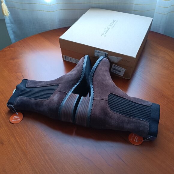 Gentle Souls by Kenneth Cole Chocolate Suede Boots - Picture 5 of 10